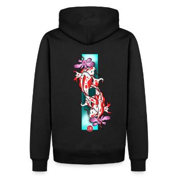 Koi - Men’s Premium Organic Hoodie - black - Back - Nico (187cm)