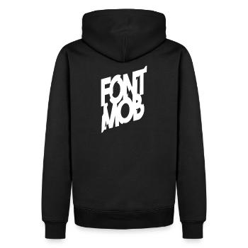 Logo FontMob Typo - Men’s Premium Organic Hoodie - black - Back - Nico (187cm)