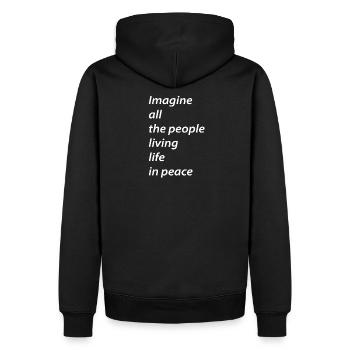 Imaginez tous les gens vivant en paix - Sweat à capuche Premium bio Homme - noir - Dos - Nico (187cm)
