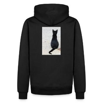 Katze Kätzchen Katzenshirt Geschenk - Männer Premium Bio Hoodie - Schwarz - Hinten - Nico (187cm)