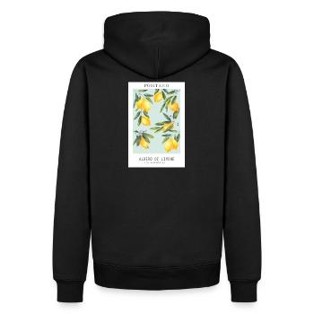 Zitronen - Männer Premium Bio Hoodie - Schwarz - Hinten - Nico (187cm)