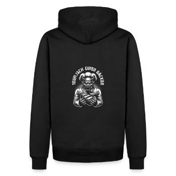 Teufel mit Bäckermütze - teuflisch guter Bäcker - Männer Premium Bio Hoodie - Schwarz - Hinten - Nico (187cm)