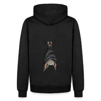 Drôle de chauve-souris suspendue à l’envers - Sweat à capuche Premium bio Homme - noir - Dos - Nico (187cm)