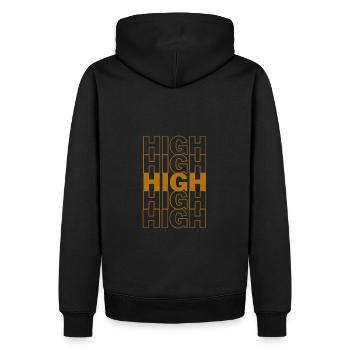 High Desing Orange - Männer Premium Bio Hoodie - Schwarz - Hinten - Nico (187cm)
