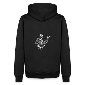 Crâne squelette avec guitare basse - Sweat à capuche Premium bio Homme - noir - Dos - Nico (187cm)