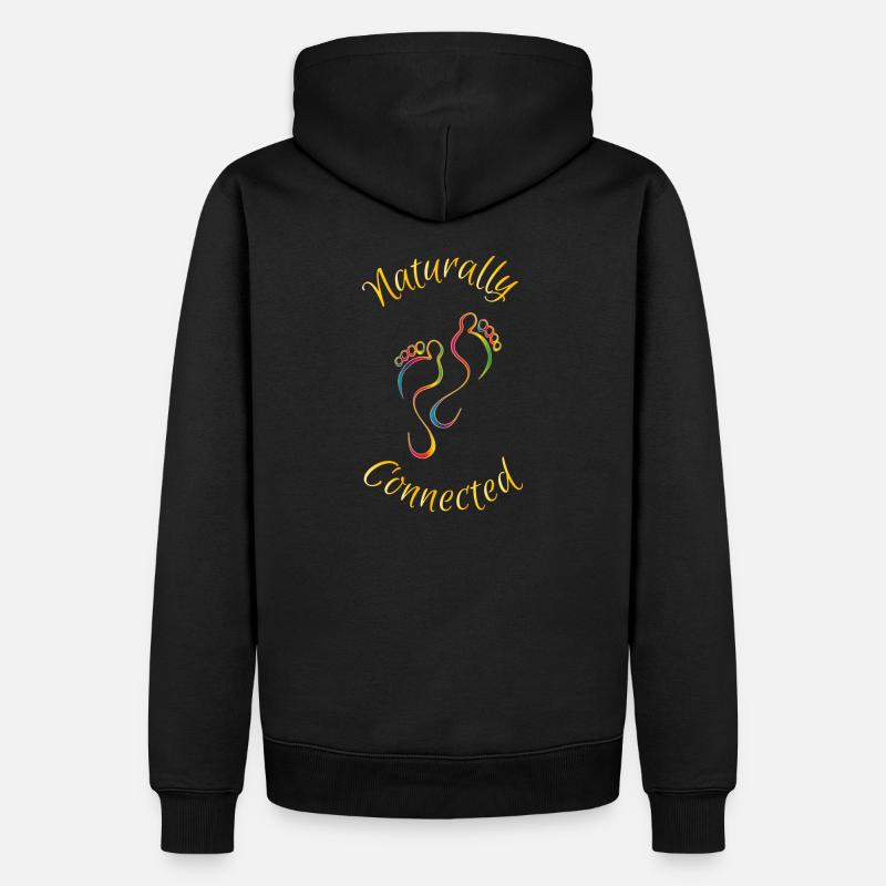 Naturally Connected Rainbowfüße - Männer Premium Bio Hoodie - Schwarz