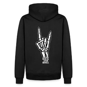 Rock 'n' Roll - Männer Premium Bio Hoodie - Schwarz - Hinten - Nico (187cm)