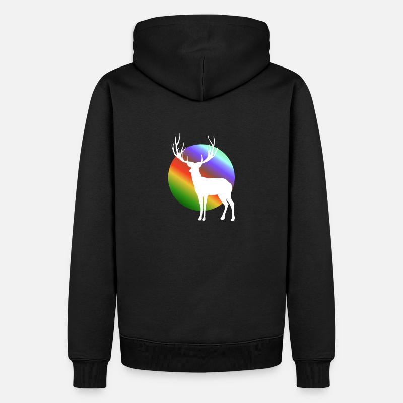 Cerf blanc - Sweat à capuche Premium bio Homme - noir