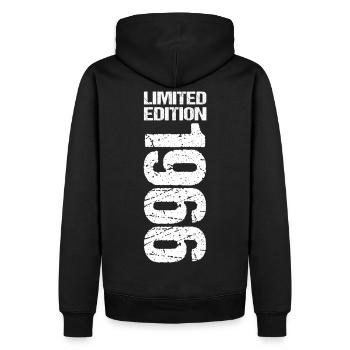 60. Geburtstag Limited Edition 1966 Jahrgang 1966 - Männer Premium Bio Hoodie - Schwarz - Hinten - Nico (187cm)