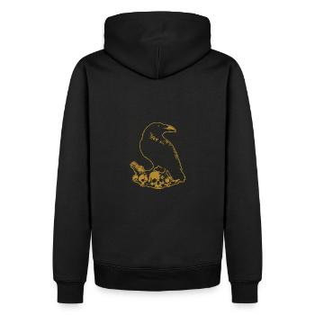 Corbeau mystique noir avec crâne Crâne - Sweat à capuche Premium bio Homme - noir - Dos - Nico (187cm)