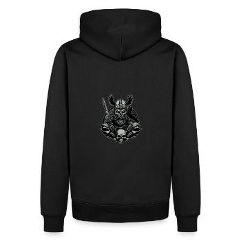 Wikinger mit Schwert - Männer Premium Bio Hoodie - Schwarz - Hinten - Nico (187cm)