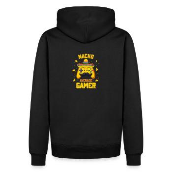 Nacho Durchschnittlicher Gamer Lustig Gaming Tacos Burrito - Männer Premium Bio Hoodie - Schwarz - Hinten - Nico (187cm)
