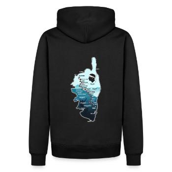 GR20 GR 20 Carte Corse randonnée gr 20 - Sweat à capuche Premium bio Homme - noir - Dos - Nico (187cm)
