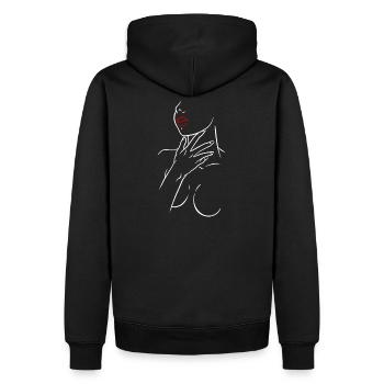 Sexy Frau - Männer Premium Bio Hoodie - Schwarz - Hinten - Nico (187cm)