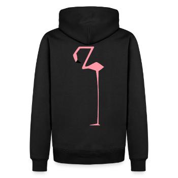 Flamingo eckig kantig rechtwinklig lang Geschenk - Männer Premium Bio Hoodie - Schwarz - Hinten - Nico (187cm)
