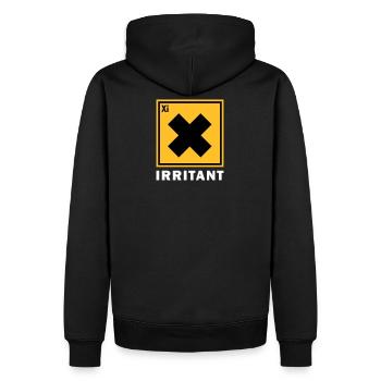 SIGNAL D'AVERTISSEMENT IRRITANT - Sweat à capuche Premium bio Homme - noir - Dos - Nico (187cm)
