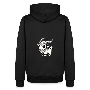 F*cking Evil Goat - Männer Premium Bio Hoodie - Schwarz - Hinten - Nico (187cm)