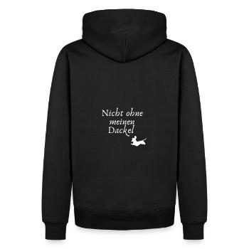 Dackel - Nicht ohne meinen Dackel - Männer Premium Bio Hoodie - Schwarz - Hinten - Nico (187cm)