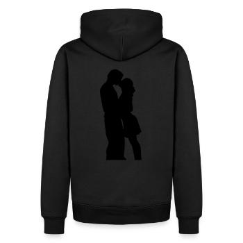 Couple amoureux baiser 17 - Sweat à capuche Premium bio Homme - noir - Dos - Nico (187cm)