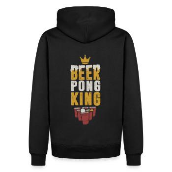 Beerpong King - équipe de boisson - Sweat à capuche Premium bio Homme - noir - Dos - Nico (187cm)