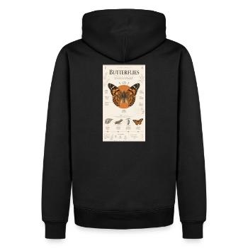 Cycle d’affiches d’art papillon nature - Sweat à capuche Premium bio Homme - noir - Dos - Nico (187cm)