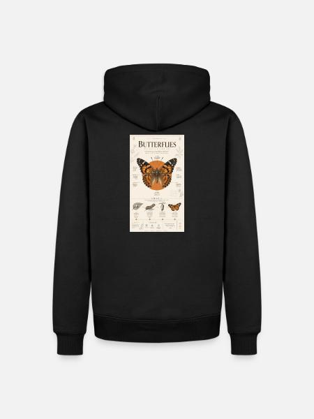 Butterfly Art Poster Nature Cycle - Men’s Premium Organic Hoodie - black