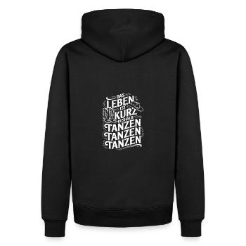 Das Leben ist kurz - nutze es zum Tanzen - Männer Premium Bio Hoodie - Schwarz - Hinten - Nico (187cm)