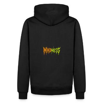 La folie règne sur le monde - motivation espoir - Sweat à capuche Premium bio Homme - noir - Dos - Nico (187cm)
