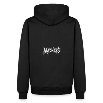 La folie règne sur le monde Motivation Espoir - Sweat à capuche Premium bio Homme - noir - Dos - Nico (187cm)