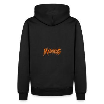 La folie règne sur le monde Motivation Espoir - Sweat à capuche Premium bio Homme - noir - Dos - Nico (187cm)