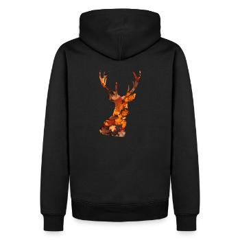 Reh - Männer Premium Bio Hoodie - Schwarz - Hinten - Nico (187cm)