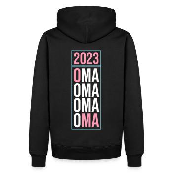 Großmutter 2023 Schwanger Werdende Oma - Männer Premium Bio Hoodie - Schwarz - Hinten - Nico (187cm)