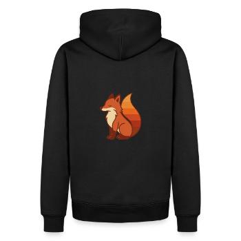 Retro Fox – Calm & Colorful Vibes - Männer Premium Bio Hoodie - Schwarz - Hinten - Nico (187cm)