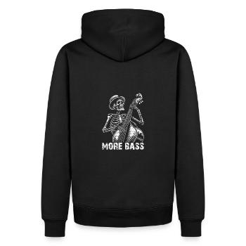 Skelett spielt Kontrabass - Männer Premium Bio Hoodie - Schwarz - Hinten - Nico (187cm)