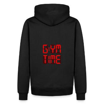 Gym Time in LCD Display - Männer Premium Bio Hoodie - Schwarz - Hinten - Nico (187cm)