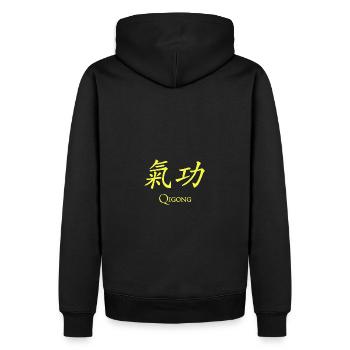 Qigong - Männer Premium Bio Hoodie - Schwarz - Hinten - Nico (187cm)