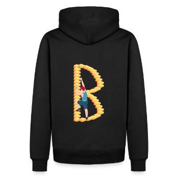 Climbing, Bouldering, Sport Climbing, Climbing Wall, Top - Men’s Premium Organic Hoodie - black - Back - Nico (187cm)