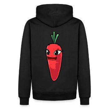 légumes, carottes, navets, navets, jardiniers, jardin - Sweat à capuche Premium bio Homme - noir - Dos - Nico (187cm)