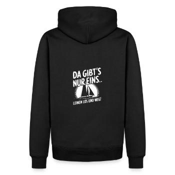 Leinen los und nichts wie weg! Wir legen ab! - Männer Premium Bio Hoodie - Schwarz - Hinten - Nico (187cm)