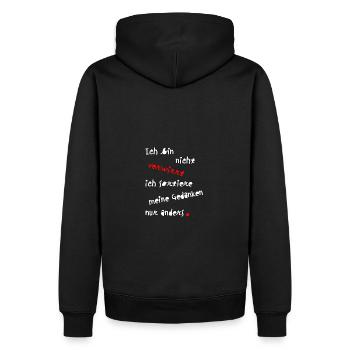 Ich bin nicht verwirrt Coole Sprüche Geschenkidee - Männer Premium Bio Hoodie - Schwarz - Hinten - Nico (187cm)