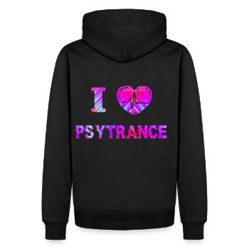 Psytrance Goa Trance - Männer Premium Bio Hoodie - Schwarz - Hinten - Nico (187cm)