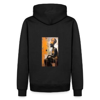 Woman UP - Sweat à capuche Premium bio Homme - noir - Dos - Nico (187cm)
