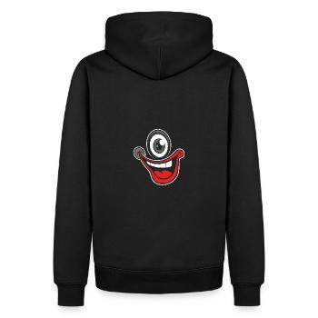 Visage rieur, joie de vivre, s’amuser - Sweat à capuche Premium bio Homme - noir - Dos - Nico (187cm)