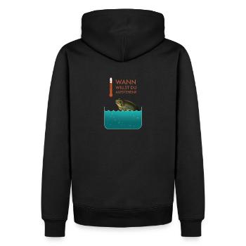 Frosch im heißen Wasser - Männer Premium Bio Hoodie - Schwarz - Hinten - Nico (187cm)