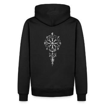 Viking symbole Bohem style - Sweat à capuche Premium bio Homme - noir - Dos - Nico (187cm)