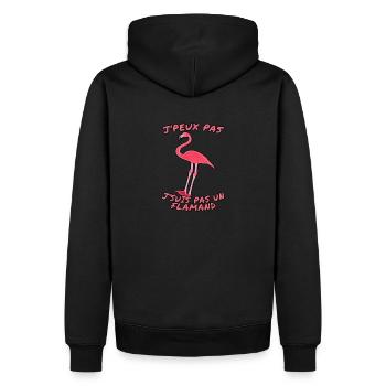 j'peux pas j'suis pas un flamand - Sweat à capuche Premium bio Homme - noir - Dos - Nico (187cm)
