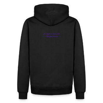 you might not know it, but i like your presence - Men’s Premium Organic Hoodie - black - Back - Nico (187cm)