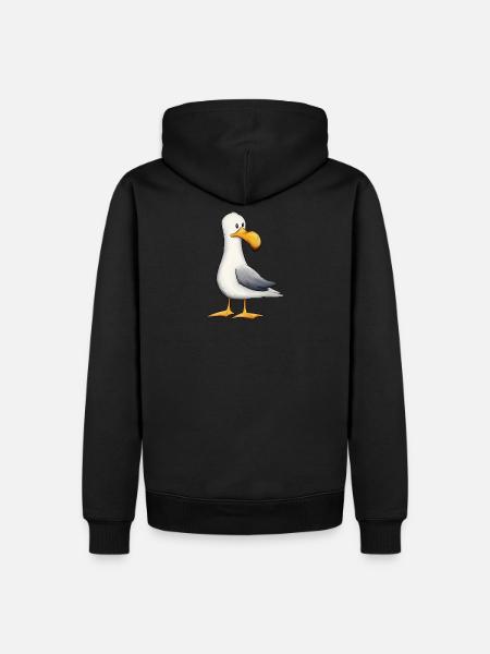 Lustige Möwe Nordsee Ostsee Meeres-Vogel - Herre Premium økologisk hoodie - sort