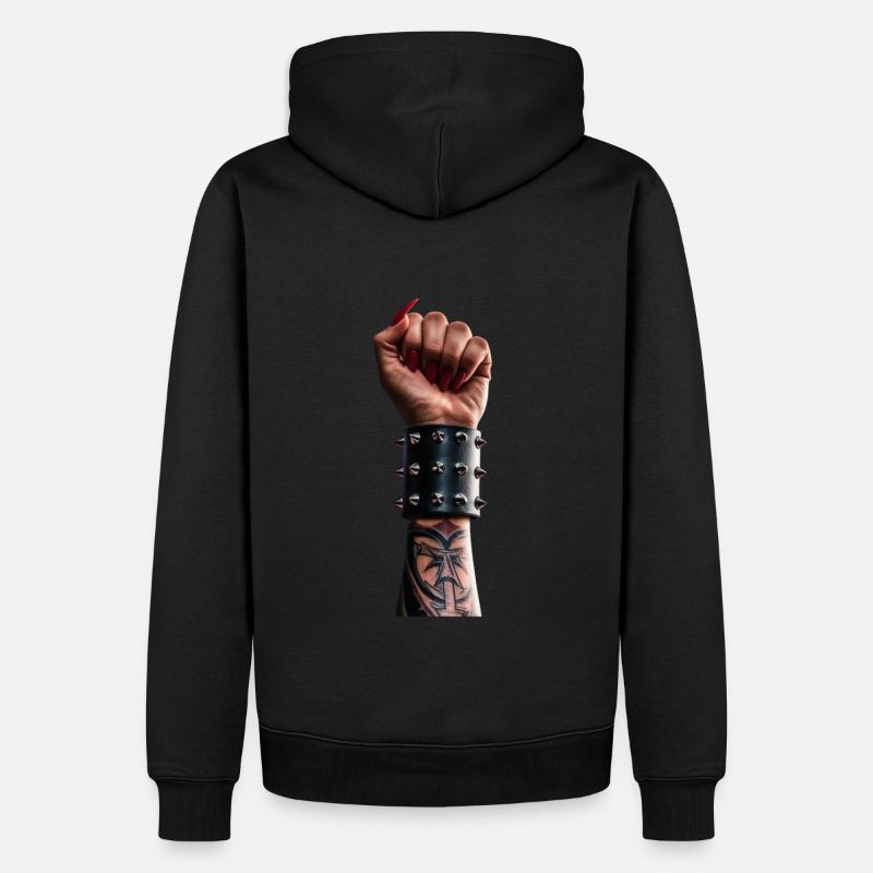 Heben Sie Ihre Faust - Männer Premium Bio Hoodie - Schwarz