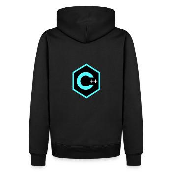 C++ - Men’s Premium Organic Hoodie - black - Back - Nico (187cm)